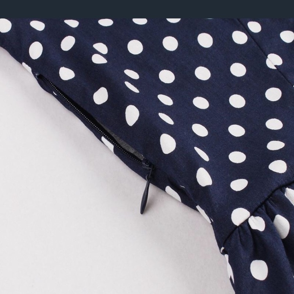 Blue polka dot vintage style dress - Picture 4 of 8